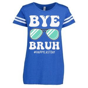 Bye Bruh Teacher Happy Last Day of School Hello Summer Funny Enza Ladies Jersey Football T-Shirt