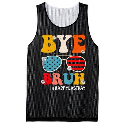 Bye Bruh Teachers Happy Last Day of School Summer Funny Mesh Reversible Basketball Jersey Tank