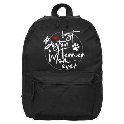 Best Boston Terrier Mom Ever 16 in Basic Backpack
