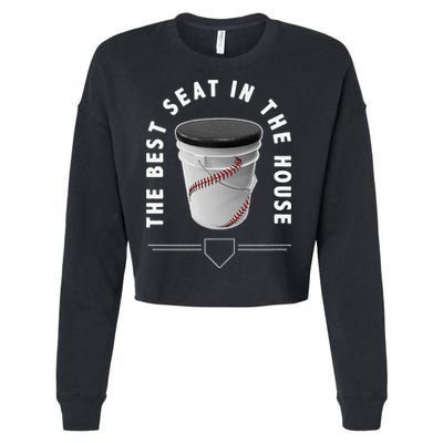 Baseball Bucket The Best Seat In The House Sports Cropped Pullover Crew