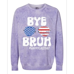 Bye Bruh Teacher Happy Last Day Of School Summer Colorblast Crewneck Sweatshirt