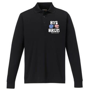 Bye Bruh Teacher Happy Last Day Of School Summer Performance Long Sleeve Polo