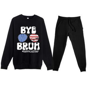 Bye Bruh Teacher Happy Last Day Of School Summer Premium Crewneck Sweatsuit Set