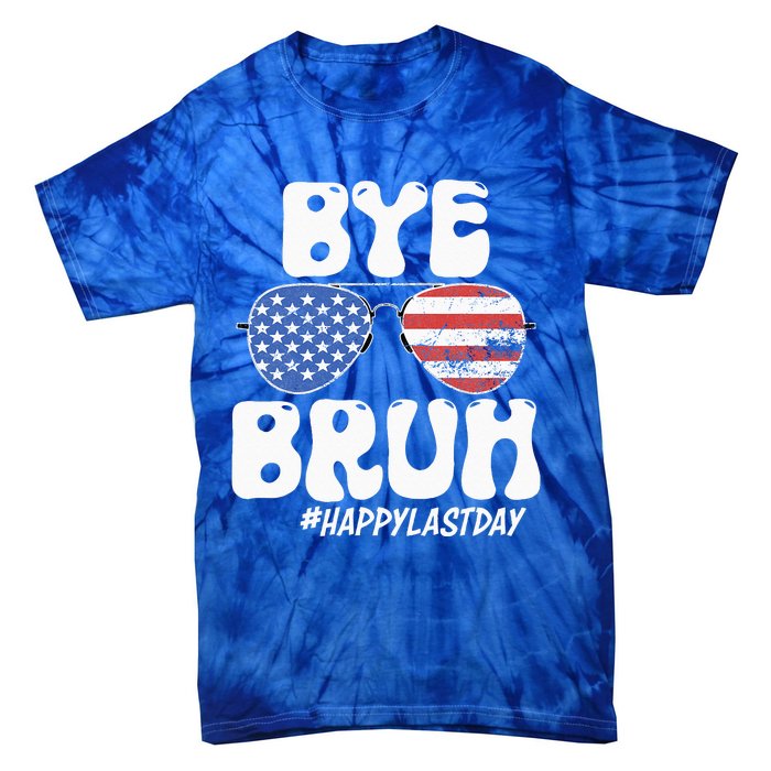 Bye Bruh Teacher Happy Last Day Of School Summer Tie-Dye T-Shirt