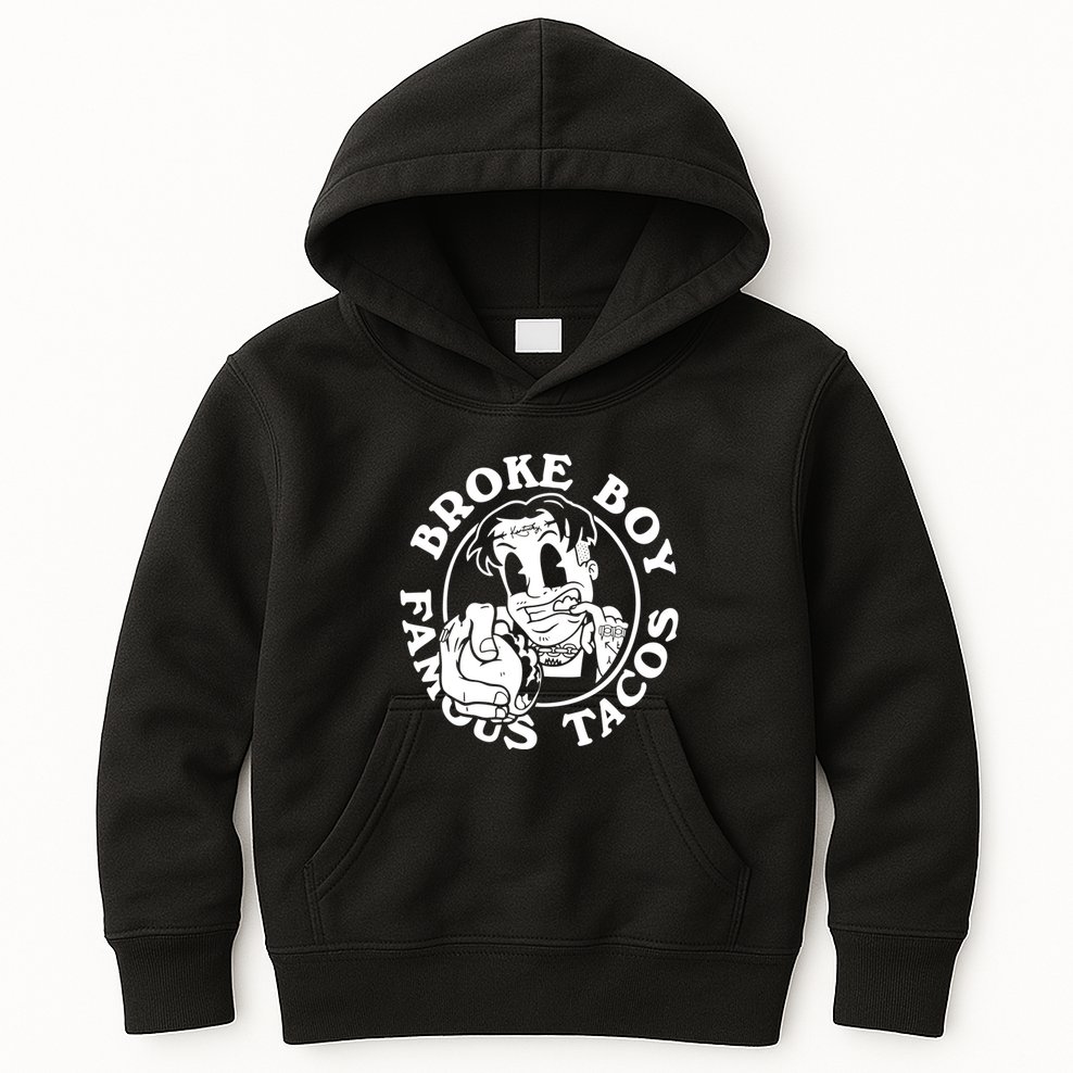 Broke Boy Taco Broke Boy Famous Tacos Kids Hoodie