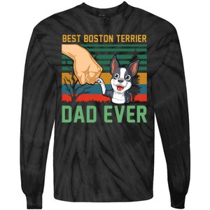 Best Boston Terrier Dad Ever Tie-Dye Long Sleeve Shirt