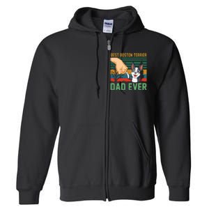 Best Boston Terrier Dad Ever Full Zip Hoodie