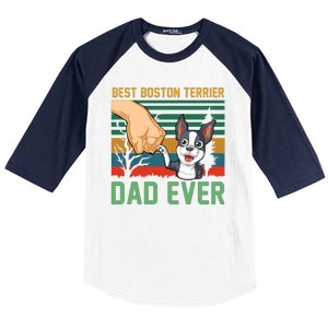 Best Boston Terrier Dad Ever Baseball Sleeve Shirt