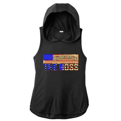 Bring Back The Boss Donald Trump Ladies PosiCharge Tri-Blend Wicking Draft Hoodie Tank