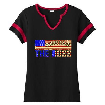 Bring Back The Boss Donald Trump Ladies Halftime Notch Neck Tee