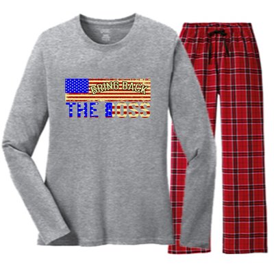 Bring Back The Boss Donald Trump Women's Long Sleeve Flannel Pajama Set 