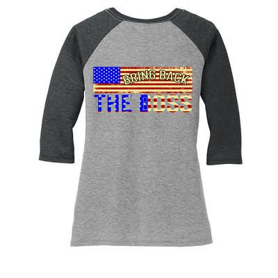 Bring Back The Boss Donald Trump Women's Tri-Blend 3/4-Sleeve Raglan Shirt