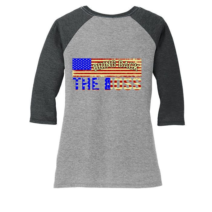 Bring Back The Boss Donald Trump Women's Tri-Blend 3/4-Sleeve Raglan Shirt