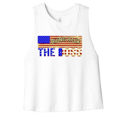 Bring Back The Boss Donald Trump Women's Racerback Cropped Tank