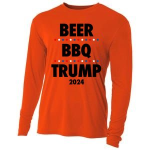 Beer Bbq Trump 2024 Election Gift Cooling Performance Long Sleeve Crew