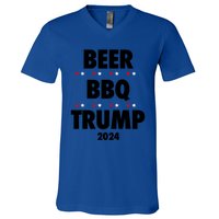 Beer Bbq Trump 2024 Election Gift V-Neck T-Shirt