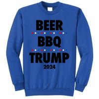 Beer Bbq Trump 2024 Election Gift Tall Sweatshirt