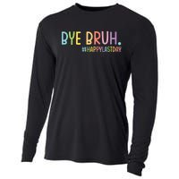 Bye Bruh Teacher Happy Last Day Of School Hello Summer Funny Cooling Performance Long Sleeve Crew