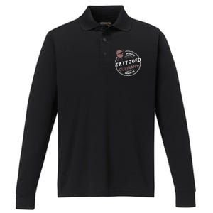 Beard: Bearded Tattooed Culinary Gangster Bbq Sayings Gift Performance Long Sleeve Polo