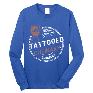 Beard: Bearded Tattooed Culinary Gangster Bbq Sayings Gift Long Sleeve Shirt