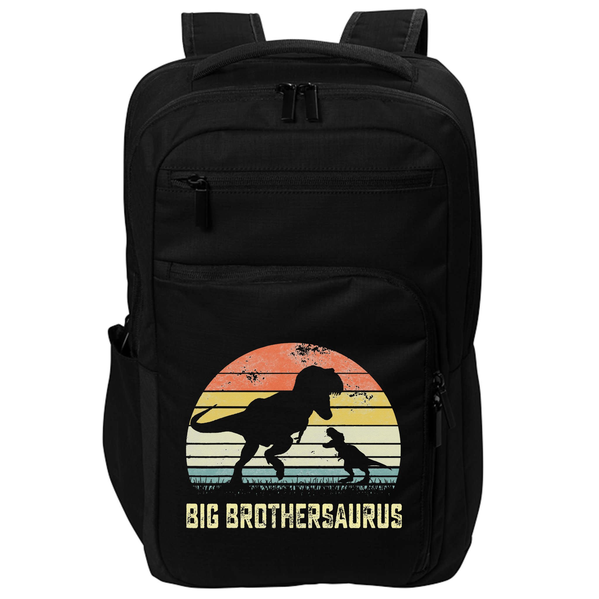 Big Brothersaurus T Rex Dinosaur Big Brother Saurus Family Impact Tech Backpack