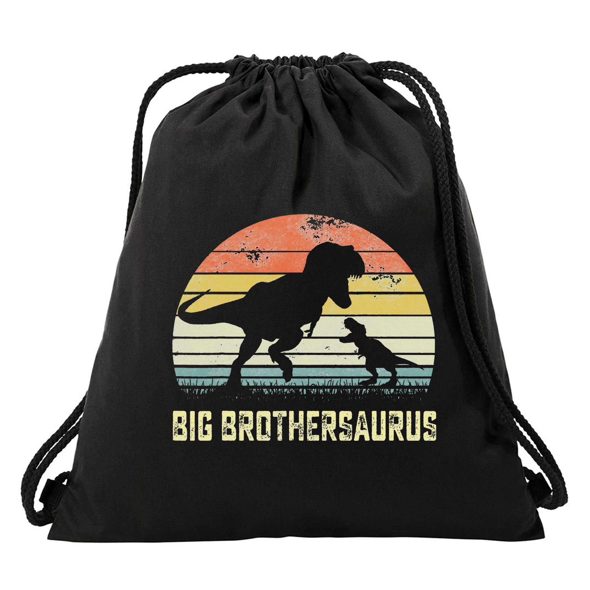 Big Brothersaurus T Rex Dinosaur Big Brother Saurus Family Drawstring Bag