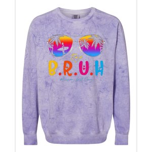 Bye Bruh Teacher Happy Last Day Of School Hello Summer Colorblast Crewneck Sweatshirt