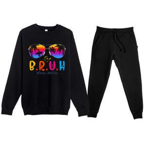 Bye Bruh Teacher Happy Last Day Of School Hello Summer Premium Crewneck Sweatsuit Set