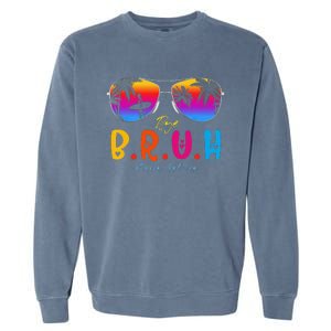 Bye Bruh Teacher Happy Last Day Of School Hello Summer Garment-Dyed Sweatshirt