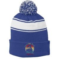 Birthday Boy Train 4 Year Old Stripe Pom Pom Beanie