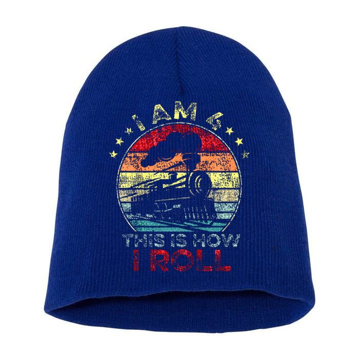 Birthday Boy Train 4 Year Old Short Acrylic Beanie