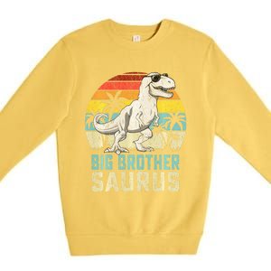 Big Brothersaurus T Rex Dinosaur Big Brother Saurus Family Long Sleeve Premium Crewneck Sweatshirt