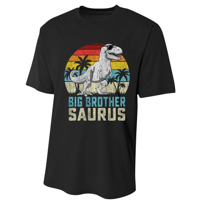 Big Brothersaurus T Rex Dinosaur Big Brother Saurus Family Long Sleeve Performance Sprint T-Shirt