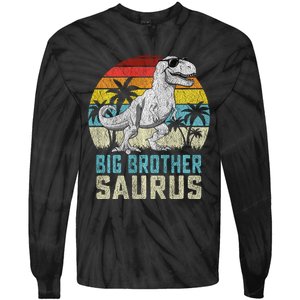 Big Brothersaurus T Rex Dinosaur Big Brother Saurus Family Long Sleeve Tie-Dye Long Sleeve Shirt