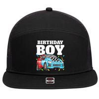 Birthday Boy Toddler Race Car Racing Car Driver Theme 7 Panel Mesh Trucker Snapback Hat