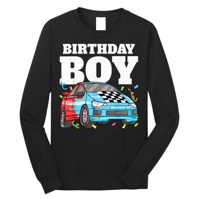 Birthday Boy Toddler Race Car Racing Car Driver Theme Long Sleeve Shirt