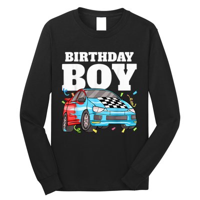 Birthday Boy Toddler Race Car Racing Car Driver Theme Long Sleeve Shirt