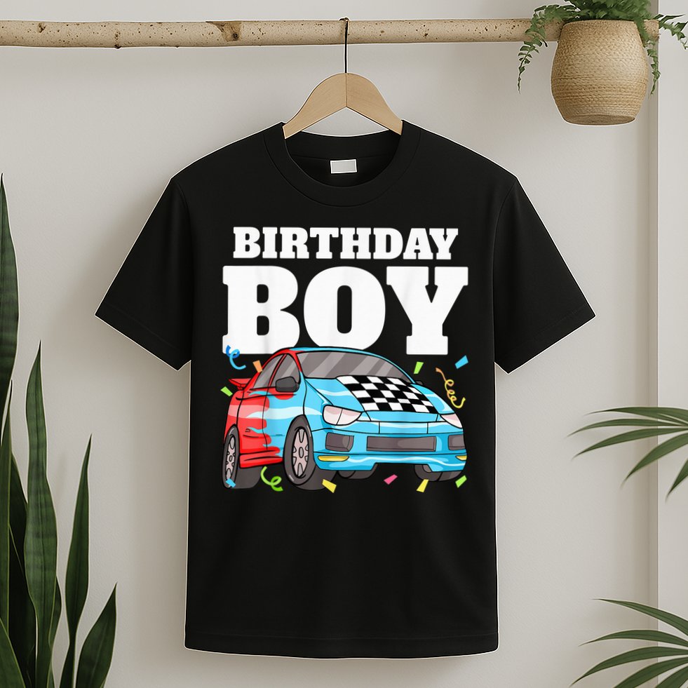 Birthday Boy Toddler Race Car Racing Car Driver Theme T-Shirt