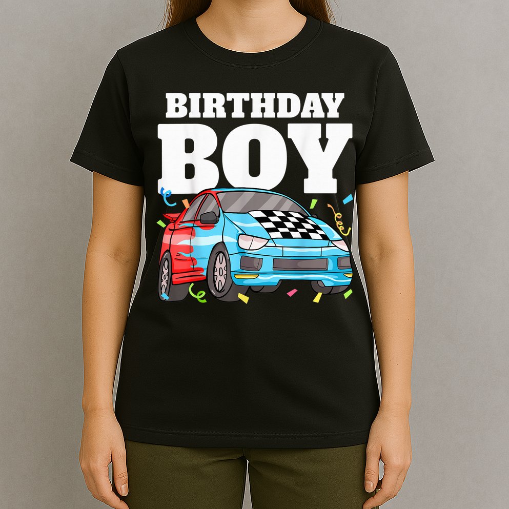 Birthday Boy Toddler Race Car Racing Car Driver Theme T-Shirt