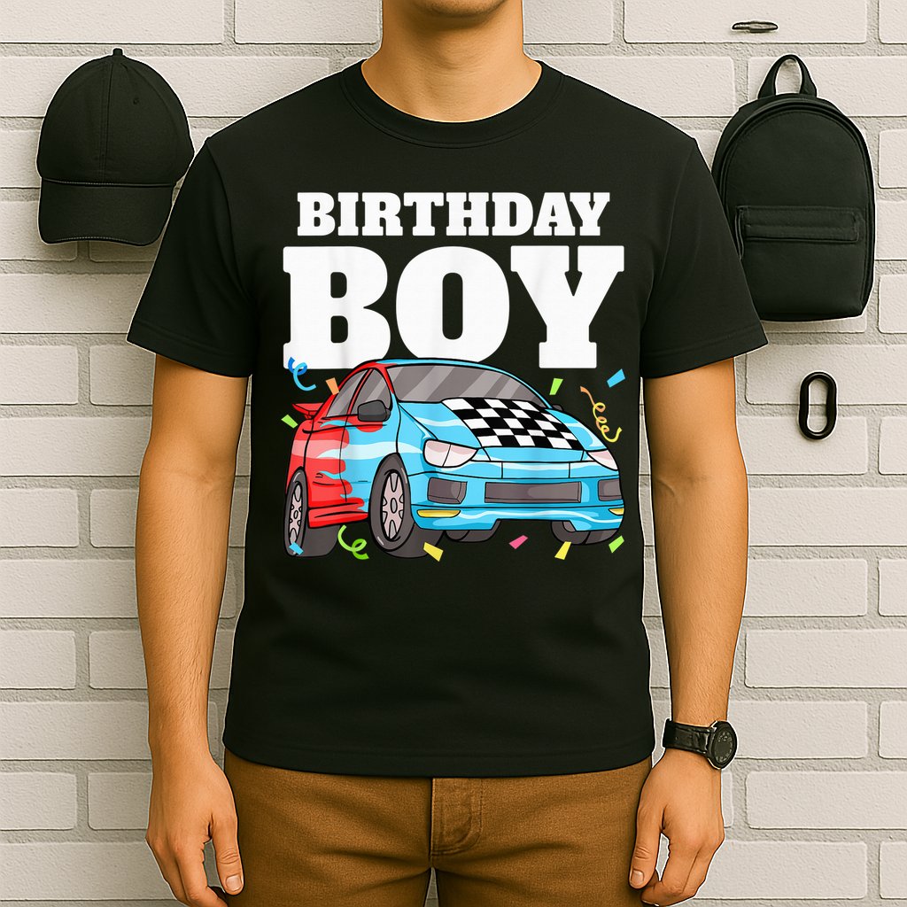 Birthday Boy Toddler Race Car Racing Car Driver Theme T-Shirt