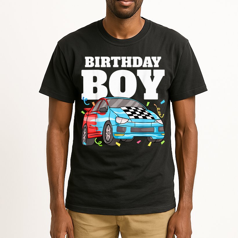 Birthday Boy Toddler Race Car Racing Car Driver Theme Tall T-Shirt