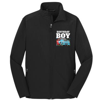 Birthday Boy Toddler Race Car Racing Car Driver Theme Core Soft Shell Jacket