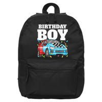 Birthday Boy Toddler Race Car Racing Car Driver Theme 16 in Basic Backpack