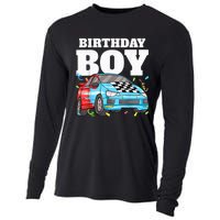 Birthday Boy Toddler Race Car Racing Car Driver Theme Cooling Performance Long Sleeve Crew