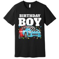 Birthday Boy Toddler Race Car Racing Car Driver Theme Premium T-Shirt