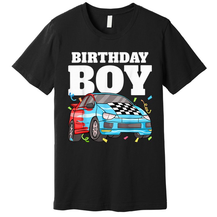 Birthday Boy Toddler Race Car Racing Car Driver Theme Premium T-Shirt