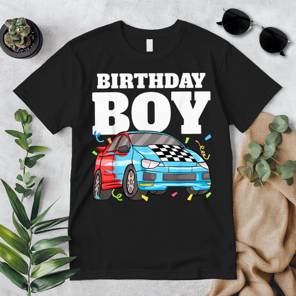 Birthday Boy Toddler Race Car Racing Car Driver Theme Premium T-Shirt