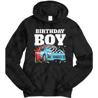 Birthday Boy Toddler Race Car Racing Car Driver Theme Tie Dye Hoodie