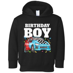 Birthday Boy Toddler Race Car Racing Car Driver Theme Toddler Hoodie