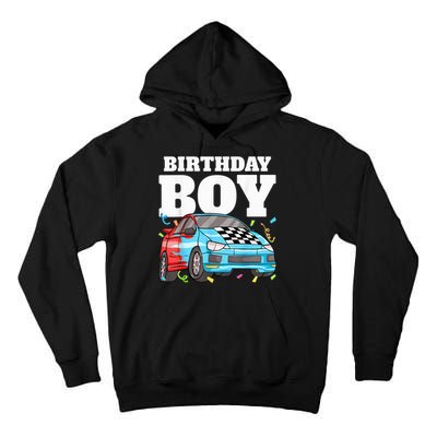 Birthday Boy Toddler Race Car Racing Car Driver Theme Tall Hoodie